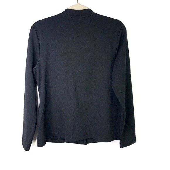 Weekend by Chico's Full Zip Ponte Knit Sweater Jacket Black Gray Size Medium - Picture 2 of 7